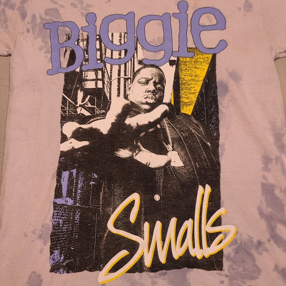 Brooklyn Mint Biggie Smalls T-Shirt Men Small Purple Tie Dye Graphic Hip Hop Tee